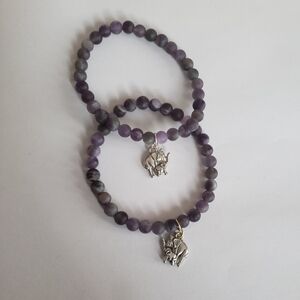 New Handmade frosted amethyst yoga meditation bracelet with elegant